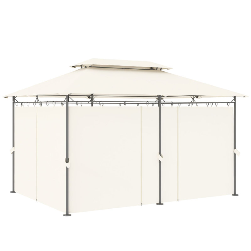Abri de jardin en métal 1 pièce 10 pi x 13 pi, 104.3 ' H x156.3' W x 116.9' D, Laqué, Blanc