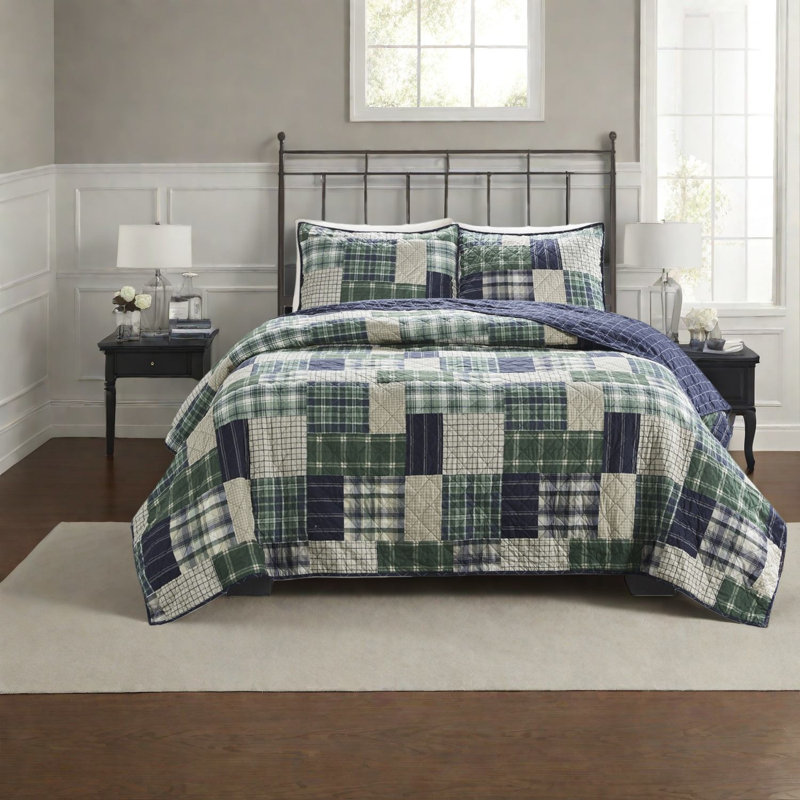 Ensemble de literie réversible en microfibre pour grand lit maison de ferme rustique