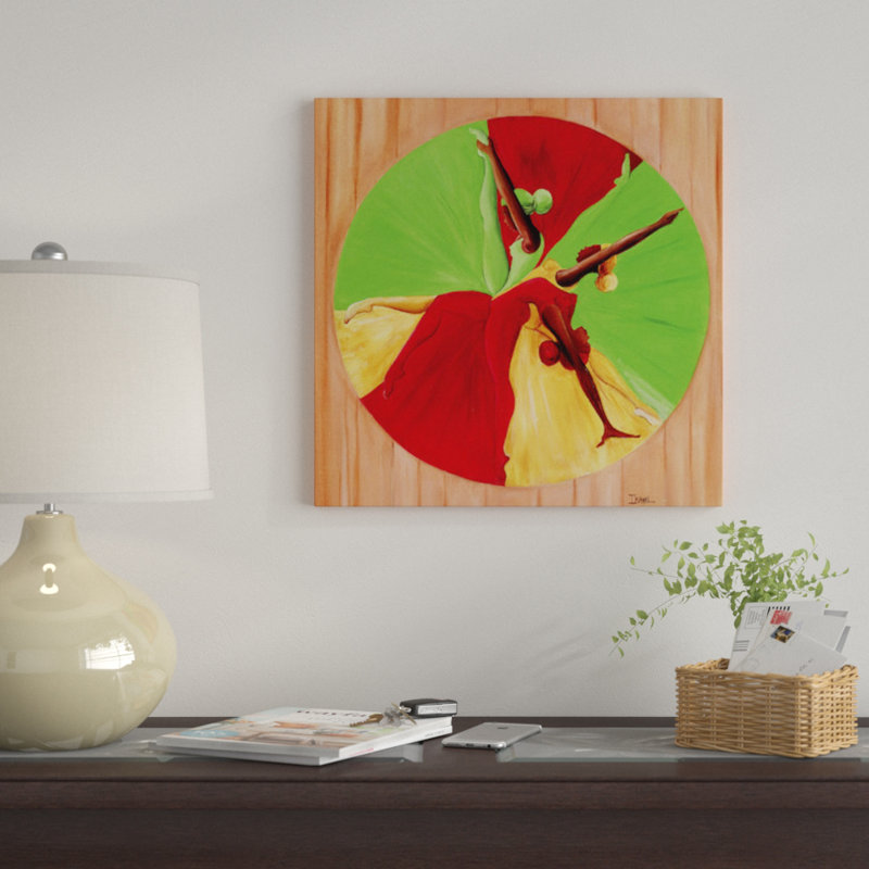« danse circle », impression sur toile, H 12 po x l 12 po x P 0,75 po, Toile tendue, Pas de tapis