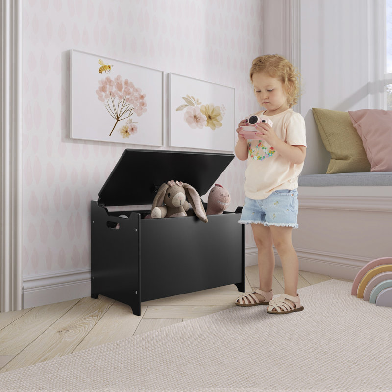  Evolur Wooden Toy Chest Organizer , Matte Black