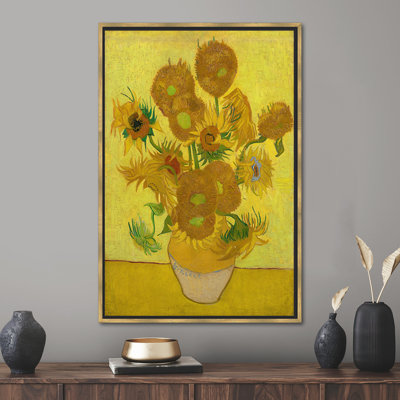 Van Gogh Sunflower Reproduction Art Canvas - Famous Floral Wall Décor for Home and Office