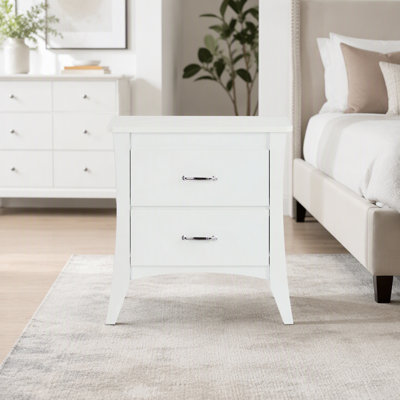 White 2-Drawer Nightstand