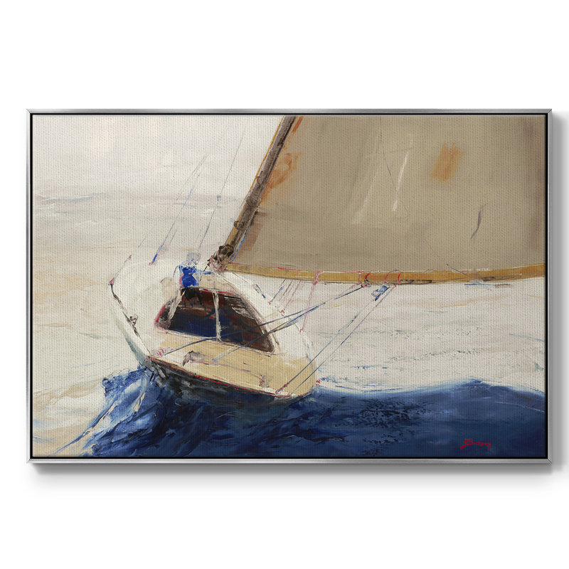 Reproduction sur toile encadrée d'une seule main, H 17 po x l 25 po x P 2 po, Toile argentée avec cadre flottant