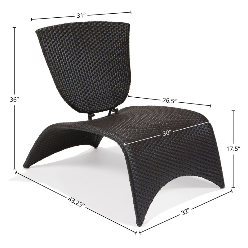 Malibu Nest Lounge Chair with Folding Back, Rosewood