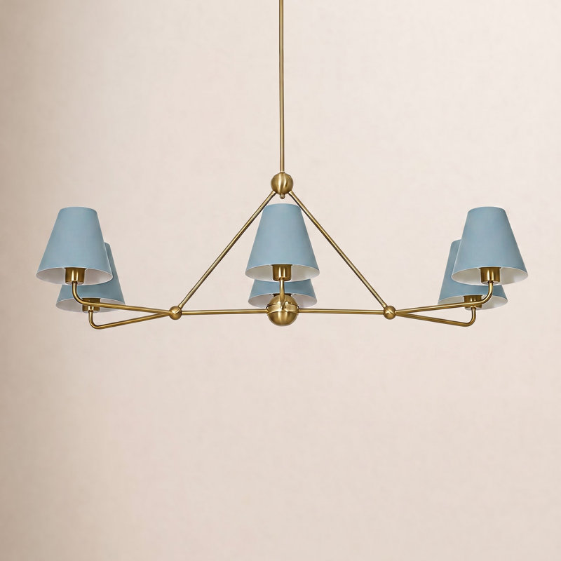 Luminaire suspendu 6 lumières bleu, Bleu