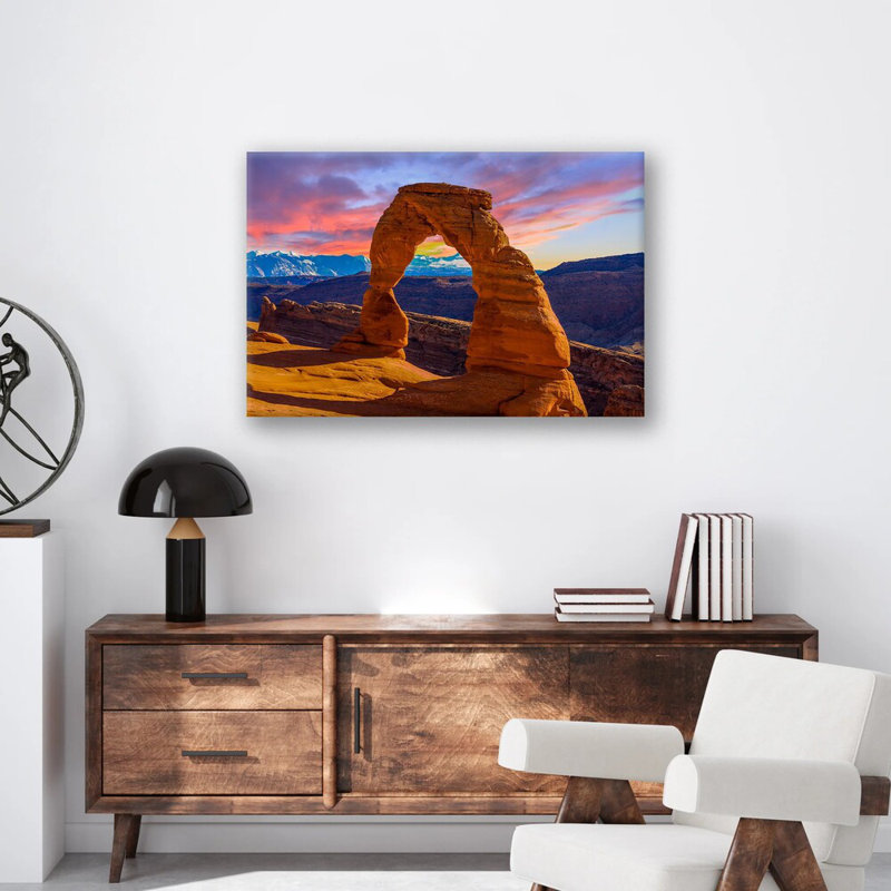 «Arches National Park Utah», impression - formation rocheuse du désert - œuvre d'art sur toile de paysage du sud-ouest - photographie d'arche de pierre naturelle - décor de parc national pittoresque - voyage, décoration murale, grande impression de décoration moderne