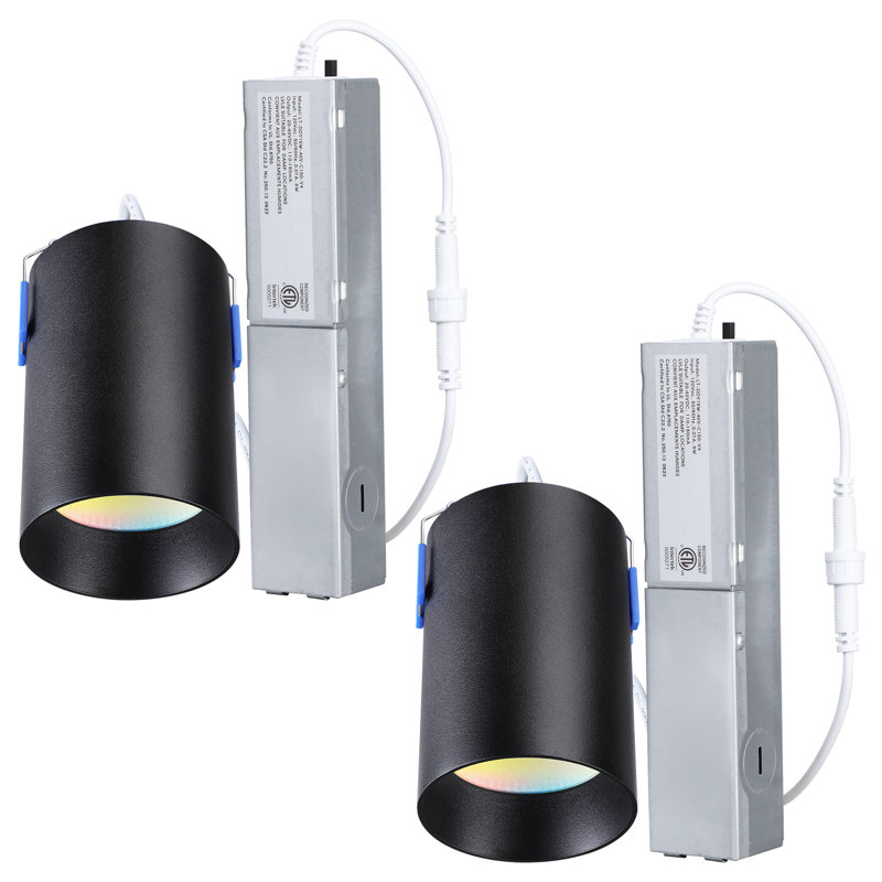 Luminaire encastré 2 po à DEL avec boîte en J, 6 W à intensité variable, plafonnier 5CCT