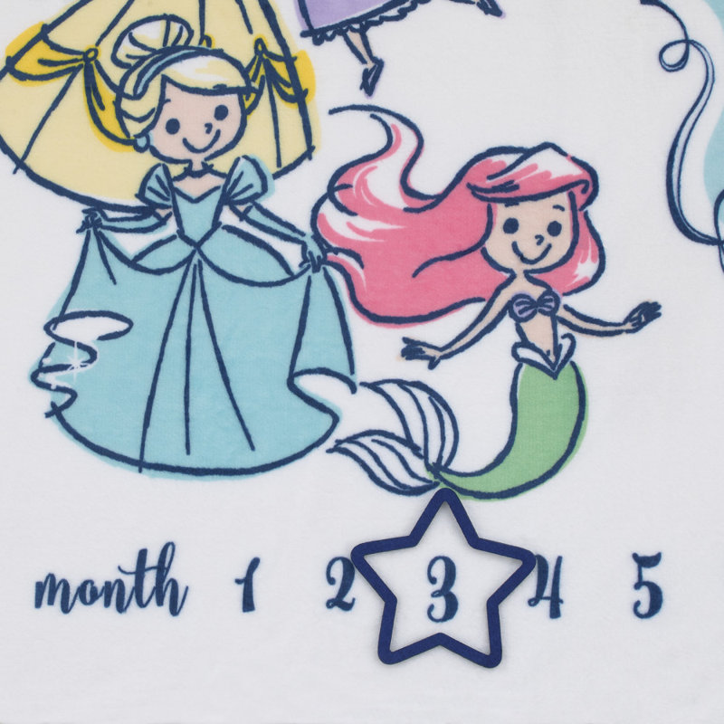 Couverture pour bébé NoJo Disney Princess blanc, rose, jaune et turquoise