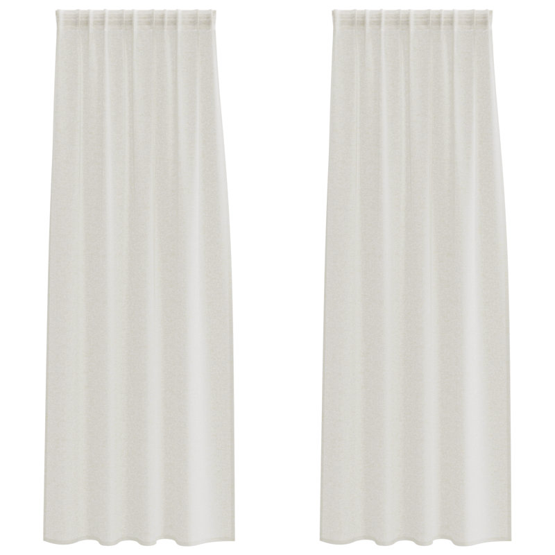 Suzzy Semi Sheer Curtain Pair, Cream, 260cm Width x 140cm Drop