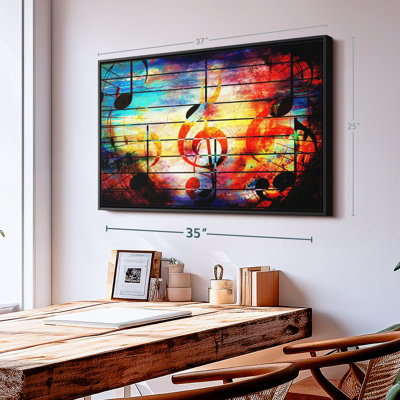 Abstract Music Grunge Canvas Print