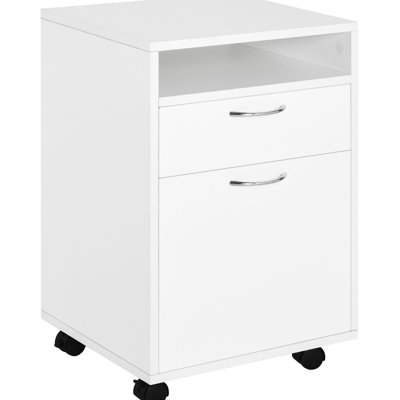 Office Cabinet With Drawer And In White, Mobile Fits Under Desks Easily Storage White For Use, Cabinet, Strong Compact,