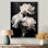«Black White Carnation Shades Of Dark II», reproduction d'art sur toile encadrée