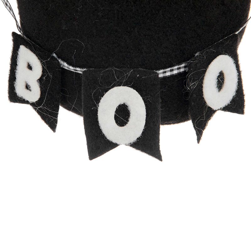 Ensemble de 2 décorations de gnome d'Halloween en tissu pour les fêtes, H 8,3 po x l 4,7 po x P 15,7 po, Noir, blanc
