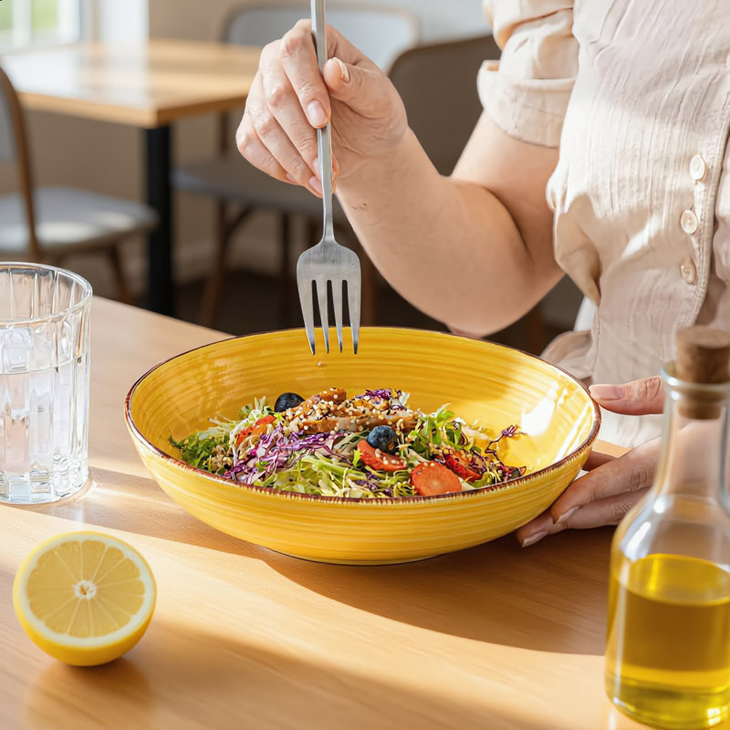 38 Oz Shallow Ceramic Bowls Set Of 6, Assorted Colours, Microwave & Dishwasher Safe For Pasta, Salad & Soup