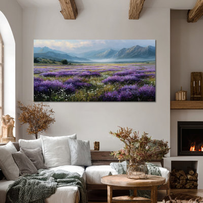  Art mural sur toile de fleurs printanières - Lavande, fleurs sauvages, décoration murale pour salon