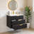 24" Wall Mounted Floating Bathroom Vanity with Ceramic Basin Sink, Modern Bathroom Cabinet with Soft-Close Double Drawers, Space-Saving Floating Vanity for Small Bathrooms-729286985