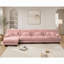 Canapé d'angle modulaire en forme de L avec pouf convertible, confort moelleux, siège profond et configuration flexible en quatre parties pour les salons.
