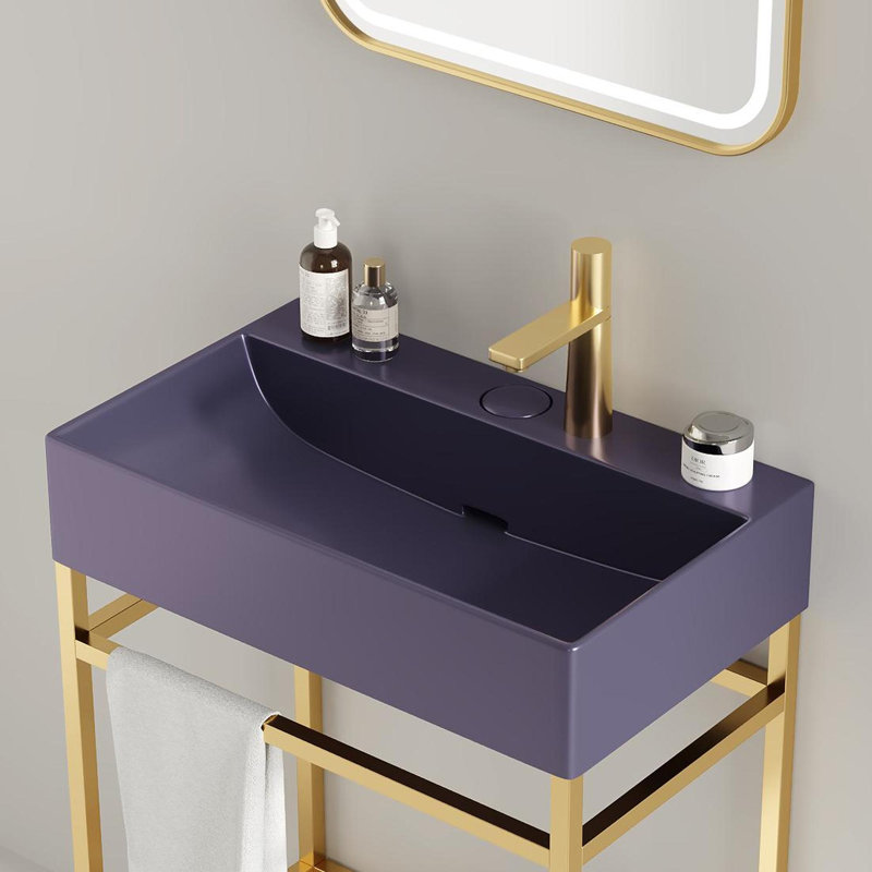 Meuble-lavabo 24 po avec lavabo en céramique, Blanc