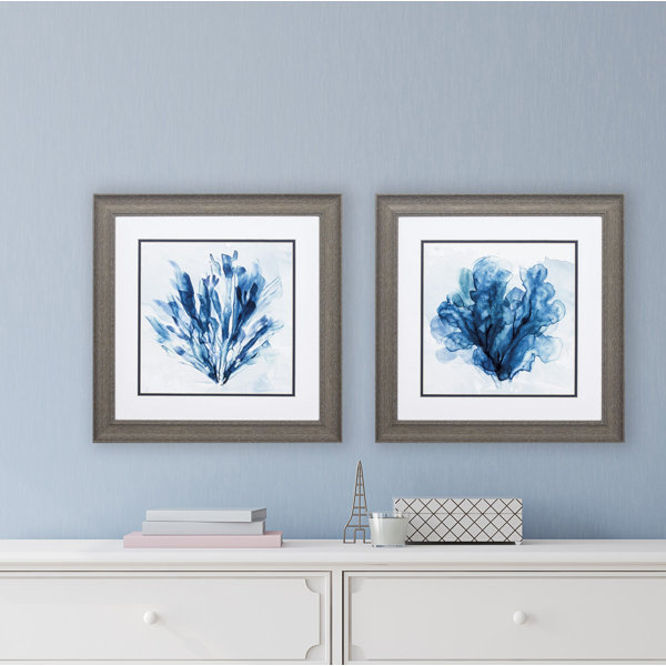 Rosecliff Heights Coastal Coral Framed On Paper 2 Pieces Painting | Wayfair Coastal Coral Framed On Paper 2 Pieces Painting