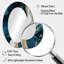 Or et bleu abstrait peinture de marbre I - décor de miroir mural ovale doré-1256534679