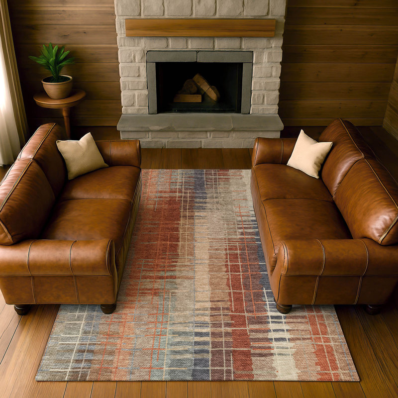 Premium Machine Washable Mayfield AMF2261 Striped Rug, 10' x 14', Khaki