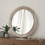 Miroir mural rustique rond orné de perles, 80 cm (31,5 pouces), idéal pour une décoration de style champêtre et pour agrandir visuellement n'importe quelle pièce.