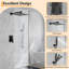 Système de douche mural noir mat avec système de douche à pluie 10 "avec douchette à main et robinet mélangeur à pression équilibrée-128704875