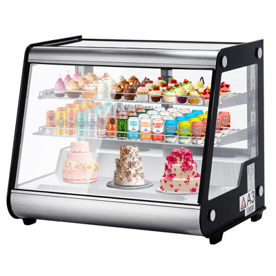 5.3 Cu.ft Commercial Countertop Display Refrigerator, Anti-Fog Pastry Fridge with Double-Layer Glass and Digital Temperature Control for Bakeries