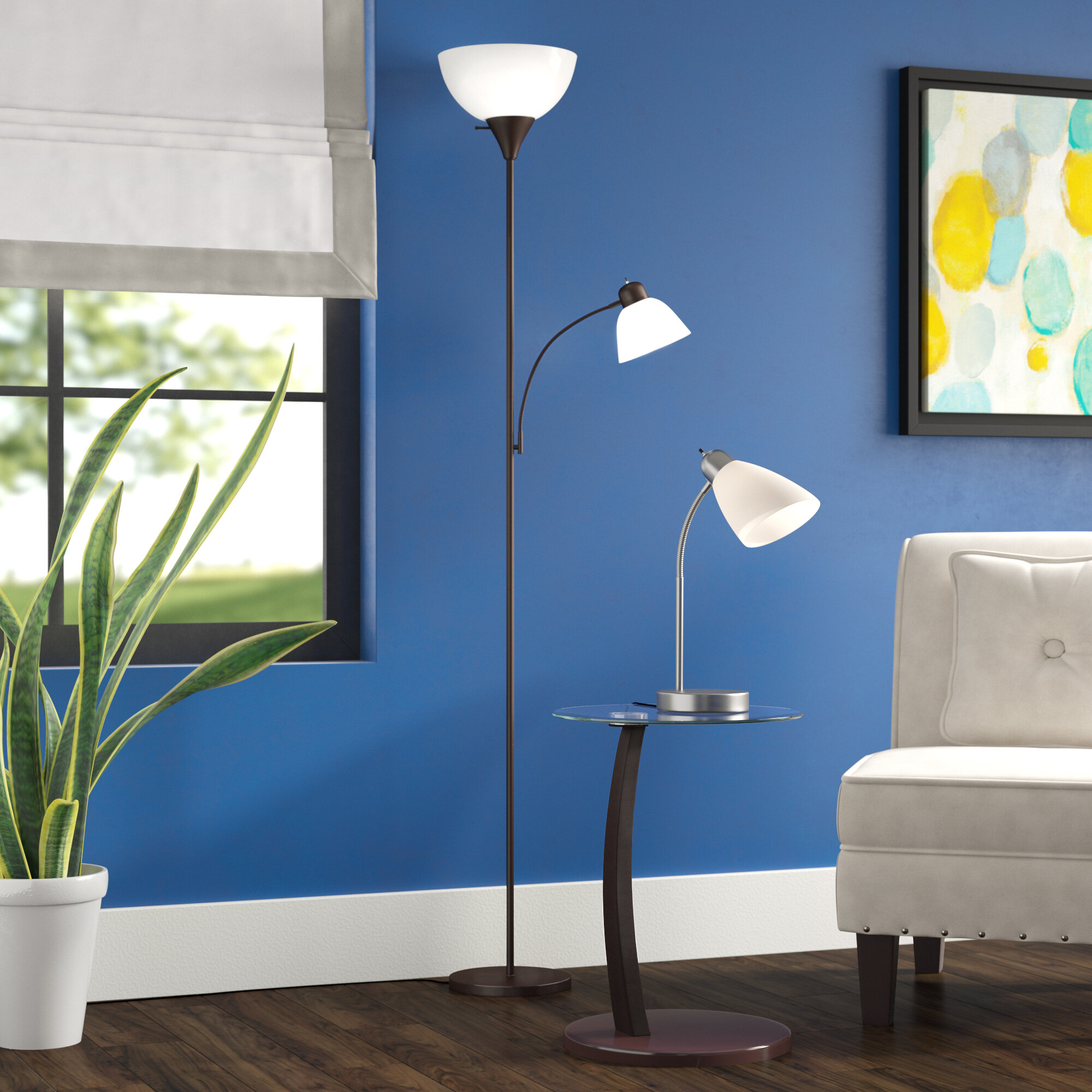 Mainstays floor lamp with reading sales light instructions