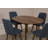 Extendable Dining Table & Chairs Set (5 Pieces), Walnut & Navy Blue, 39.4 x 29.5 x 39.4 inches (Open: 54.7 x 29.5 x 39.4 inches) | 100% Melamine Coated Particle Board, Wooden Legs | Traditional Solid Color Design for Family Gatherings-111021330