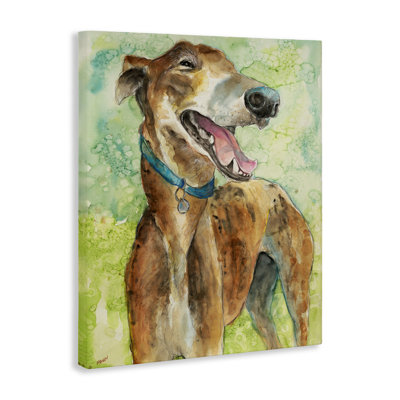 Toile Greyhound Smile Watercolor, conception de Patti Mann