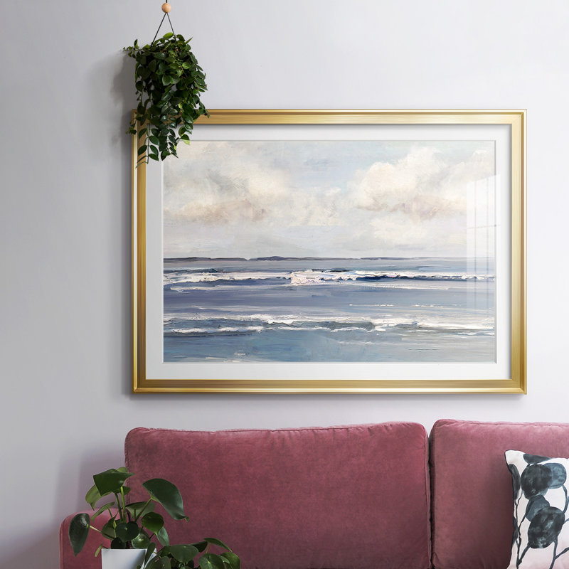 Serene Seascape, reproduction d'art encadrée, Or, H 19 po x l 27 po x P 1,5 po