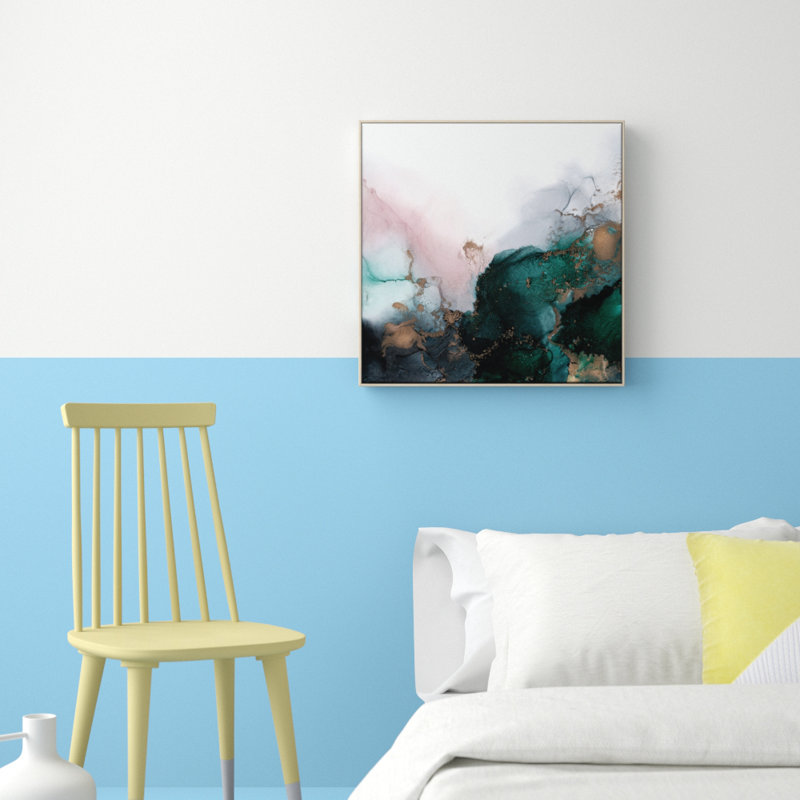 Emerald Valley by Fern Siebler - Painting on Canvas, Timber Floater Frame, 62.5 cm H x 62.5 cm W x 4 cm D