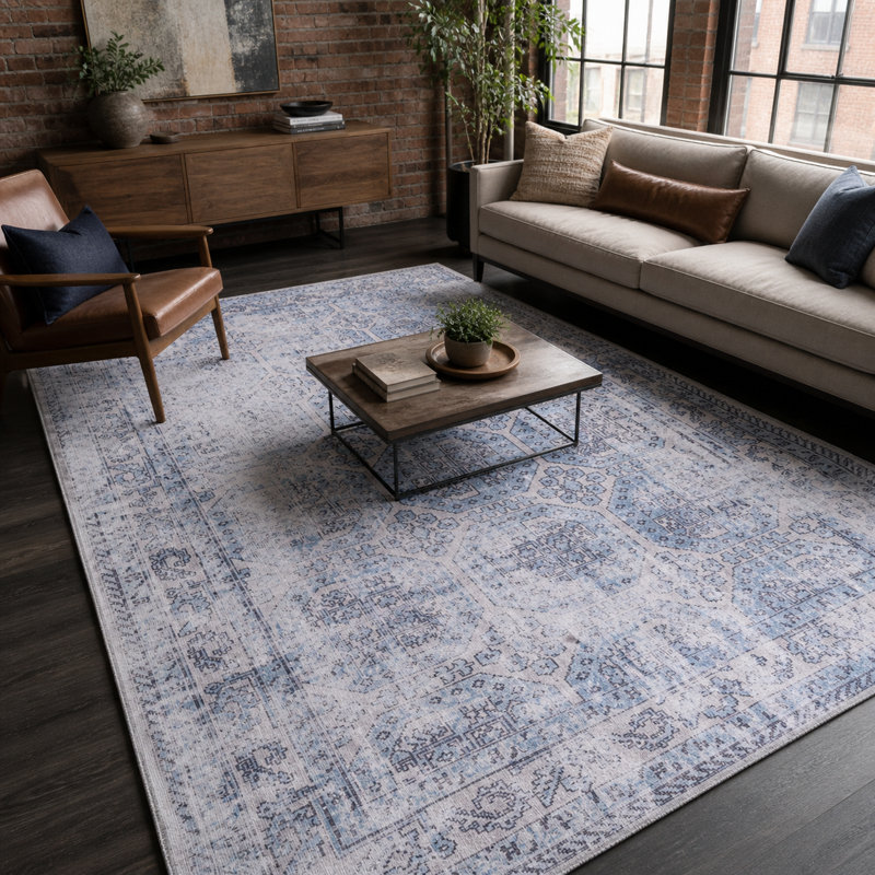 Vintage Look Cotton and Chenille Flatweave Area Rug, 200 x 300 cm