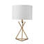 Lampe de table «Ester» en métal de 26,25 pouces de hauteur, forme de sablier, finition or mat