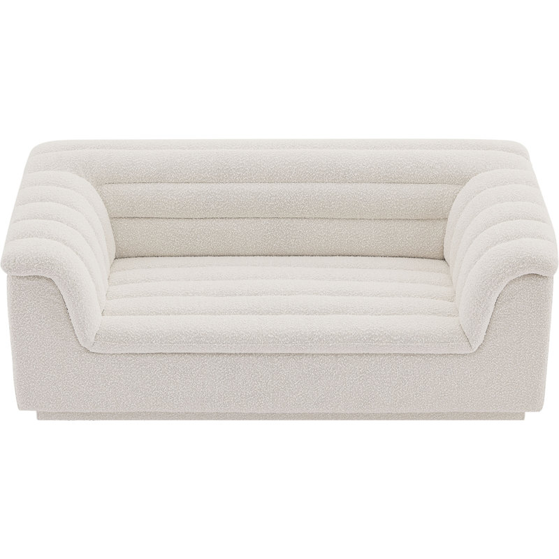 Isobela Loveseat, Tissu crème bouclé