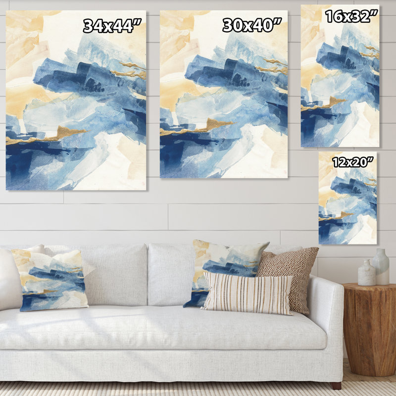 Or indigo II - reproduction d'art sur toile tendue, H 20 po x l 12 po x P 1po