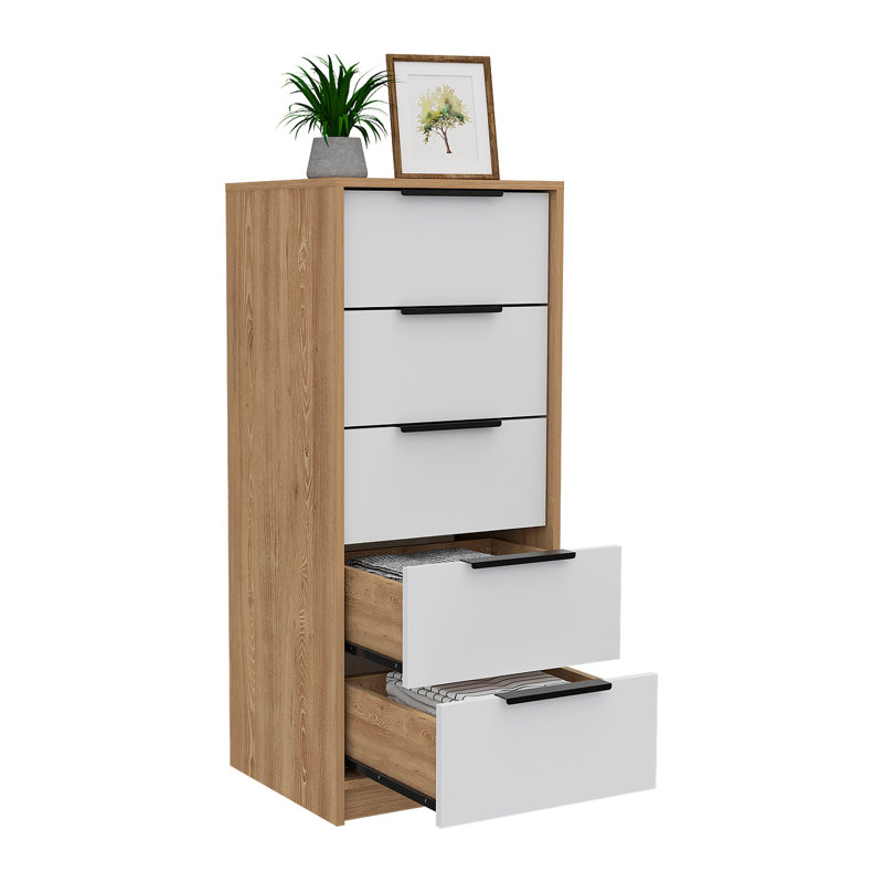 Commode verticale H 42 po, 5 tiroirs