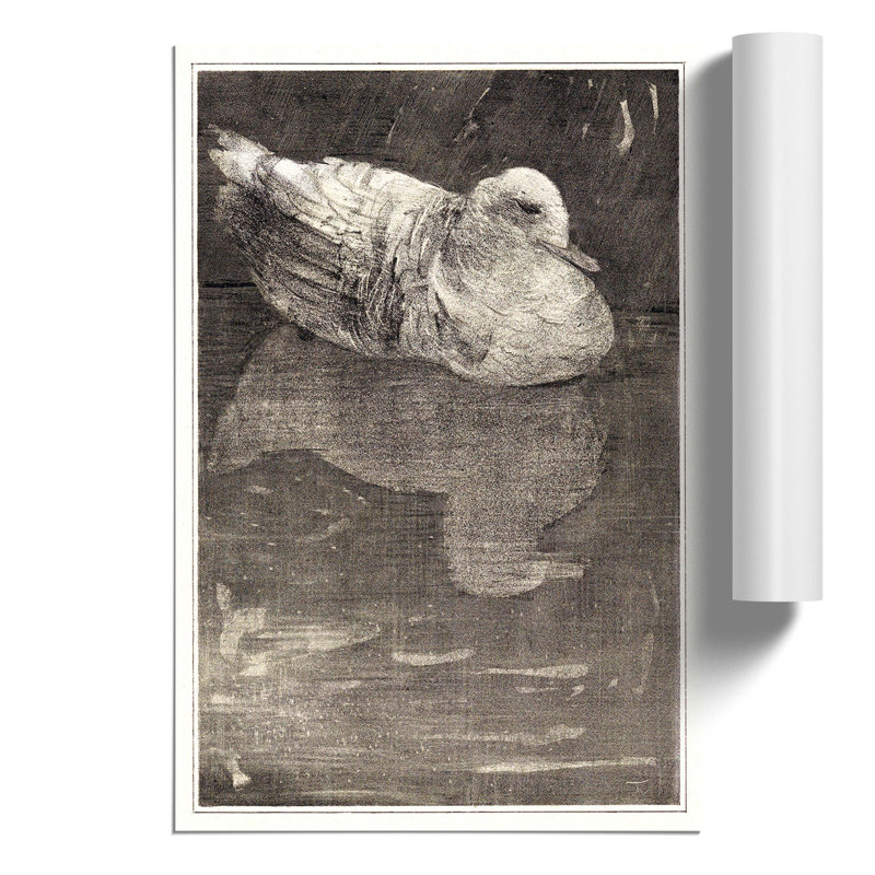 Floating Duck 1 Piece Painting, 30cm H x 21cm W x 0.1cm D