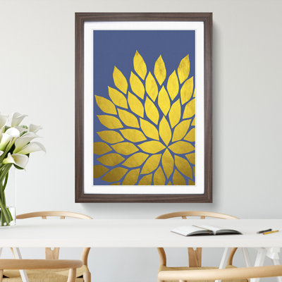 Abstract Leaves No.3 Gold - Framed Print
