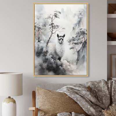 «Asian Art Alpacas Sumi III», reproduction sur toile