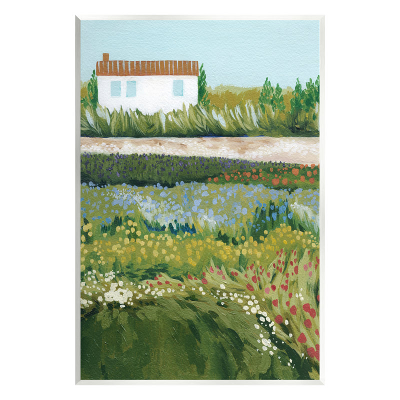 Fleurs de campagne en fleurs par Grace Popp - peinture, H 15 po x l 10 po x P 0,5 po, Unframed