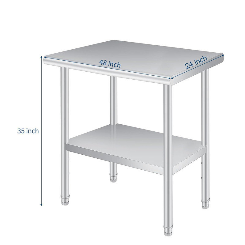 Stainless Steel Top Workbench, 88.9cm H x 121.9cm W x 61cm D
