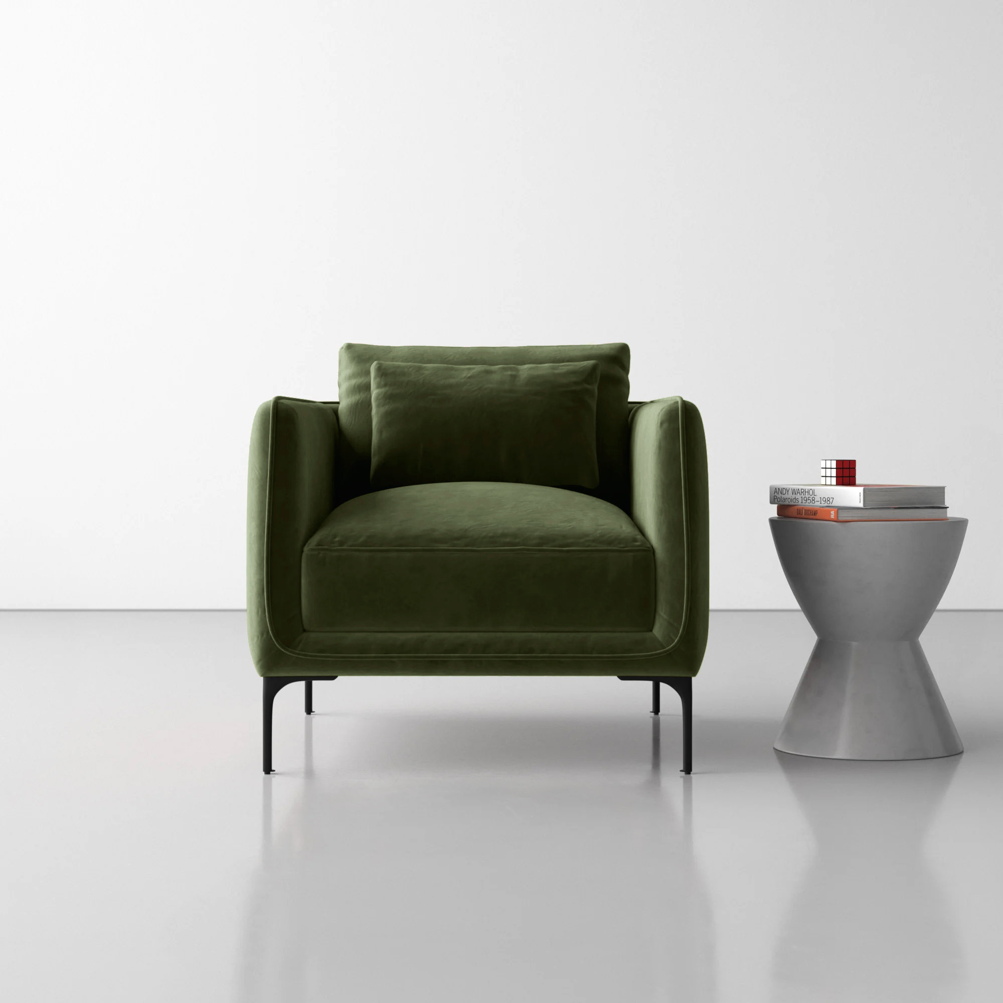 Rae Upholstered Armchair, Military Green