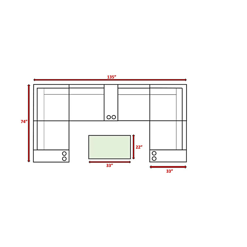 Ensemble de 10 chaises de patio modulaires en osier avec coussins