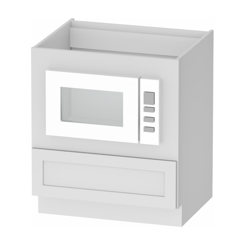 Socle pour micro-ondes en contreplaqué blanc, prêt à assembler, Kindwood Eco Shaker, 30 po L x 24 po P x 34,5 po H, Blanc, 30
