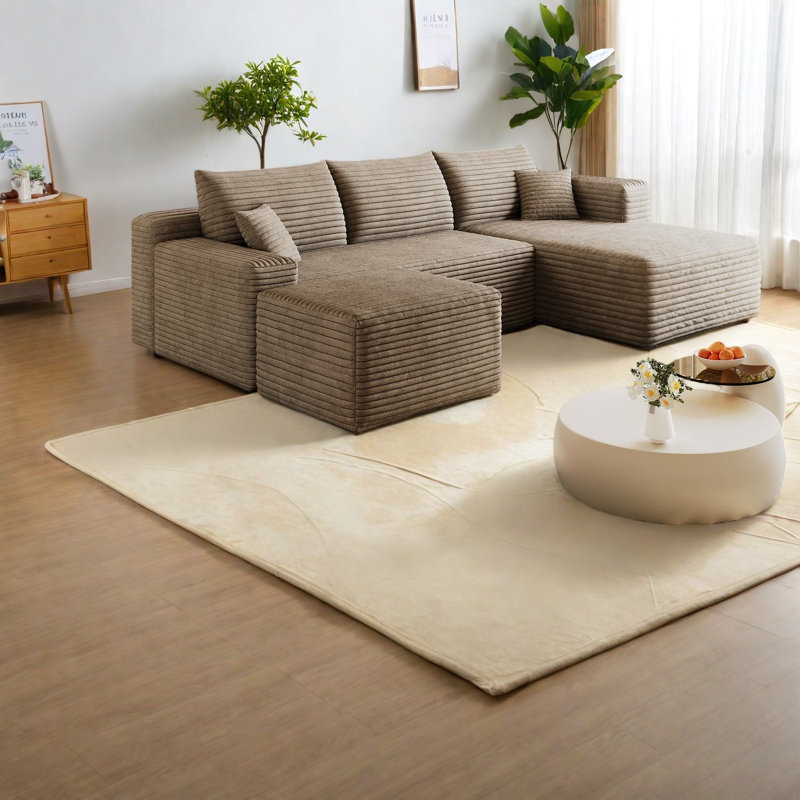 Canapé modulaire en velours côtelé 95 pouces