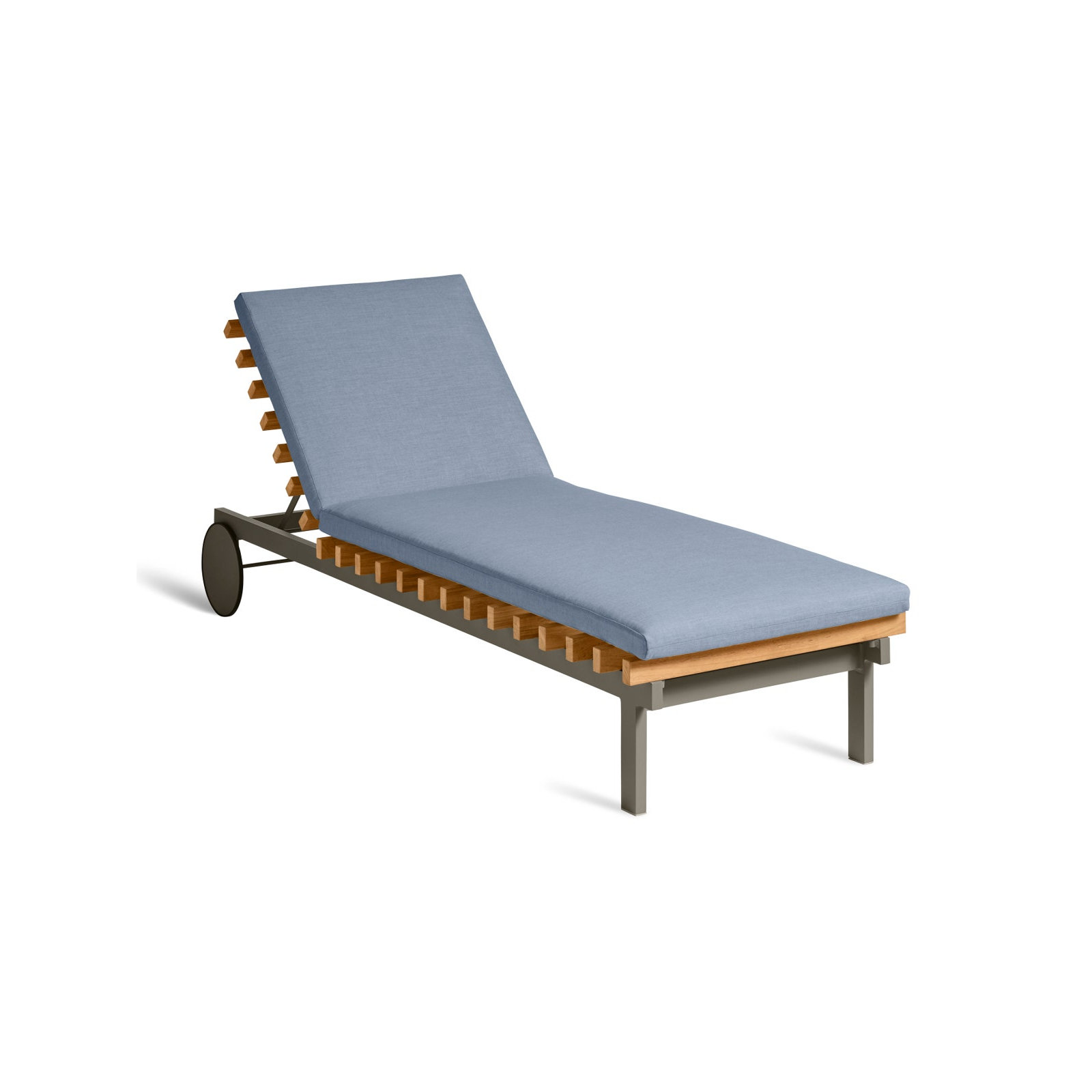Perch 26'' Outdoor Powder Coated Aluminum Chaise Lounge, Sunbrella Haze, Charcoal