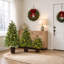 Ensemble de 3 sapins de Noël pré-illuminés de 60 cm, 90 cm et 120 cm avec lumières chaudes, pot robuste et branches retombantes pour une décoration de Noël à plusieurs niveaux