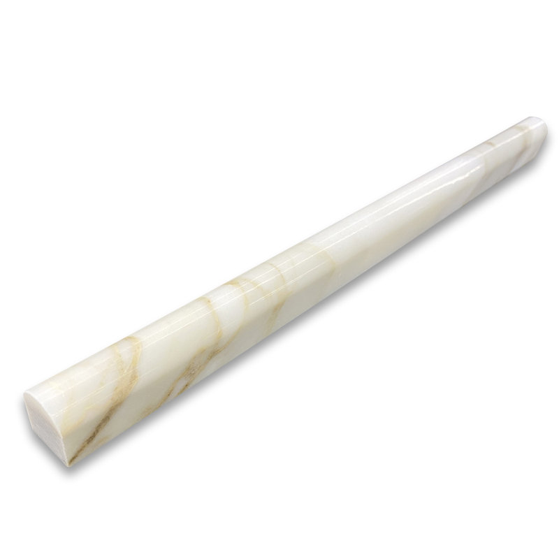 Calacatta 12" x 1" Marble Mosaic Tile, White/Gray